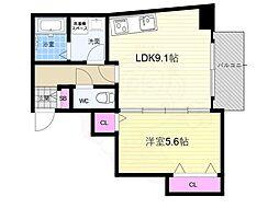 ル・ボーシエル 5階1LDKの間取り