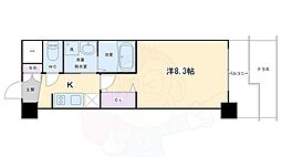 エスカーサ京都西陣 1階1Kの間取り