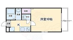 京洛マンション 3階1Kの間取り