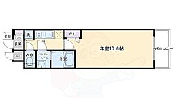 プレサンス京都四条大宮 3階1Kの間取り