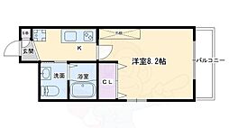 京都地下鉄東西線 西大路御池駅 徒歩7分の賃貸マンション 7階1Kの間取り