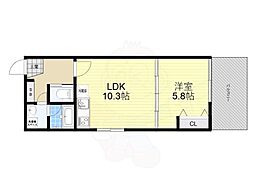 ジーニアススクエア 四条高辻 2階2LDKの間取り