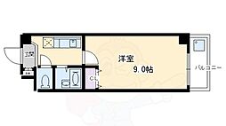 ベルビュー芦刈山 5階1Kの間取り