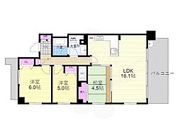 パラドール京都烏丸・璃宮 3階3LDKの間取り