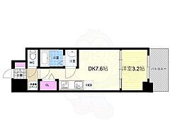 プレサンス THE KYOTO 吉祥院 5階1DKの間取り