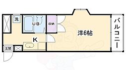 メゾンエスポート 4階1Kの間取り