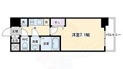 アドバンス京都ソナーレ 6階1Kの間取り