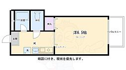 清和マンション 3階1Kの間取り