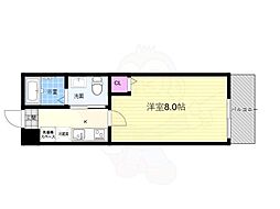 京都市営烏丸線 今出川駅 徒歩23分の賃貸マンション 1階1Kの間取り