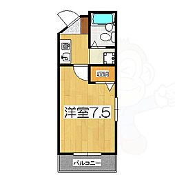 ビバ丸太町 2階1Kの間取り