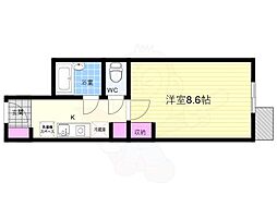 コスモリード京都今出川 1Kの間取図画像