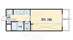 サンフェスタ東福寺B棟 1Kの間取図画像