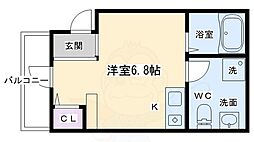 KyotoHouse西寺 1Kの間取図画像