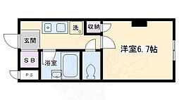 グランタック河原町五条 1Kの間取図画像