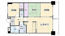 パレスサイドミヤビ 3LDKの間取図画像
