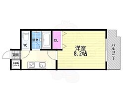 レゼフィール 1Kの間取図画像