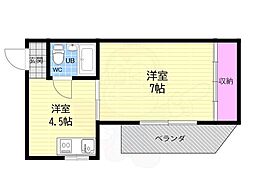 グリーンシャトー 1DKの間取図画像