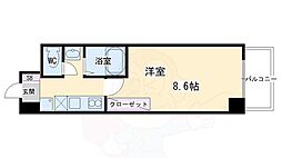 シャントール二条 1Kの間取図画像
