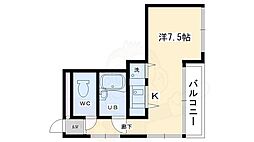 クリーンリビング・四条大宮 1Kの間取図画像