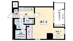 クリスタルグランツ京都御所西 1Kの間取図画像