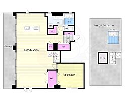 attrice太秦天神川 1LDKの間取図画像