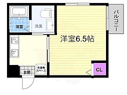 オリエント五条坂 1Kの間取図画像