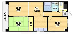 プラムタウンイマイ 3DKの間取図画像