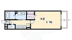 グランドール 1Kの間取図画像