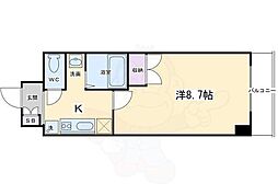 マインズ・コム四条大宮 1Kの間取図画像