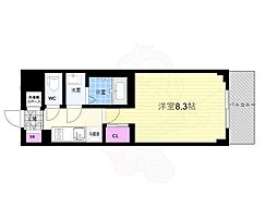 ソルテラス京都東寺HOMARE 1Kの間取図画像