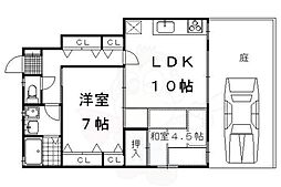 シェモア下鴨 1LDKの間取図画像