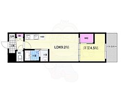 スワンズ京都東寺ガーデン 1LDKの間取図画像