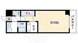 プログレスふなはし 1Kの間取図画像