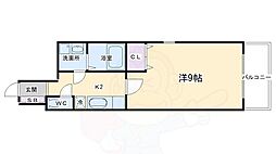 グランレブリー御所西 1Kの間取図画像