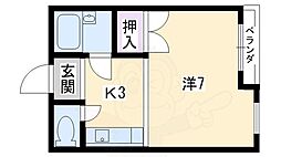 グランドールトキ 1Kの間取図画像