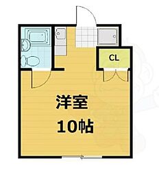 コクーン三条大宮 ワンルームの間取図画像