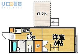 ハイツグローリー 1階1Kの間取り