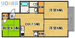 ペニーレイン 2階3LDKの間取り