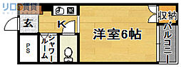 コーポはる 4階1Kの間取り