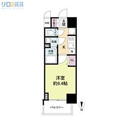 ArtizA淡路 6階1Kの間取り