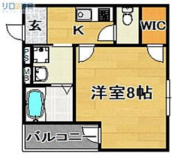 ル・クール下新庄 1階1Kの間取り