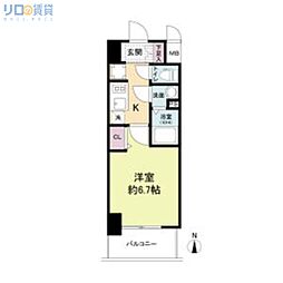 ArtizA淡路 10階1Kの間取り