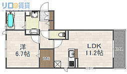 シャルレーヌ・ドゥ・グレイス 2階1LDKの間取り