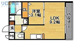 アーバンフラッツ西中島 11階1LDKの間取り