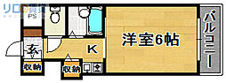 ハイツシグマII 5階1Kの間取り