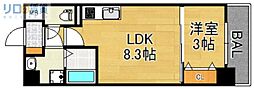 サンメゾン16 10階1LDKの間取り