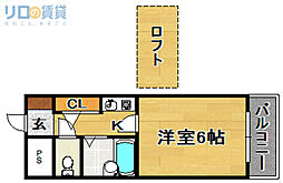ロイヤルハイツ西淡路パート2 9階1Kの間取り