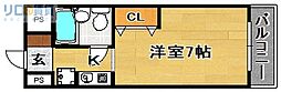 メーベルハイツ・A 1Kの間取図画像