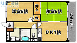 グランディア陽だまりの街 2DKの間取図画像