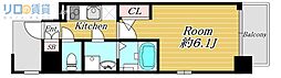 エスリード新大阪ザ・プレミアEAST 1Kの間取図画像